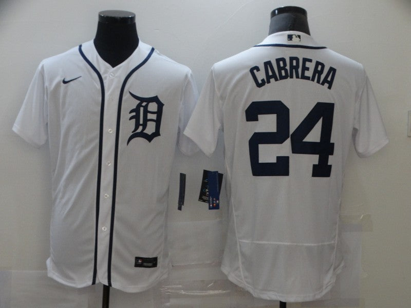 Men's Detroit Tigers Miguel Cabrera #24 White Baseball Jersey